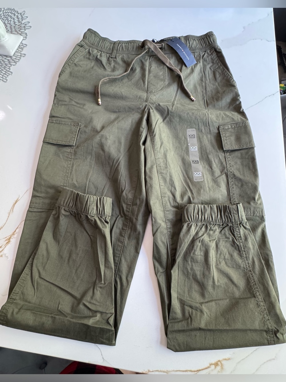 Olive Green Cargo Jogger Pants